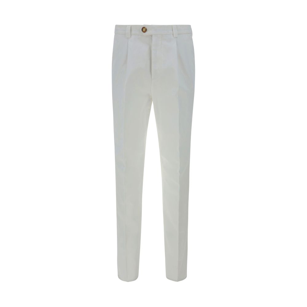 White Cotton Casual Pants