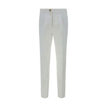 White Cotton Casual Pants