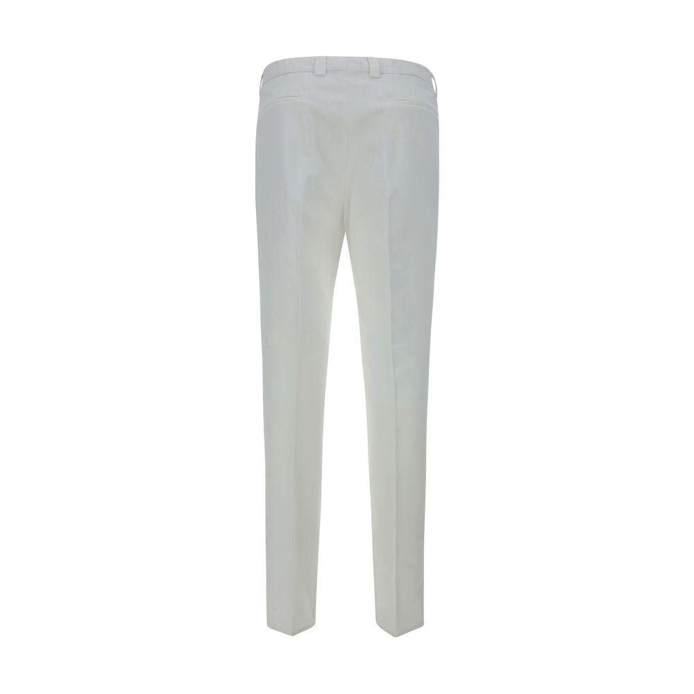 White Cotton Casual Pants