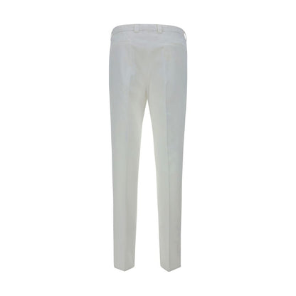 White Cotton Casual Pants
