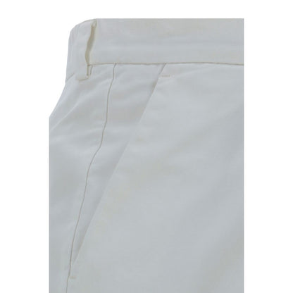White Cotton Casual Pants