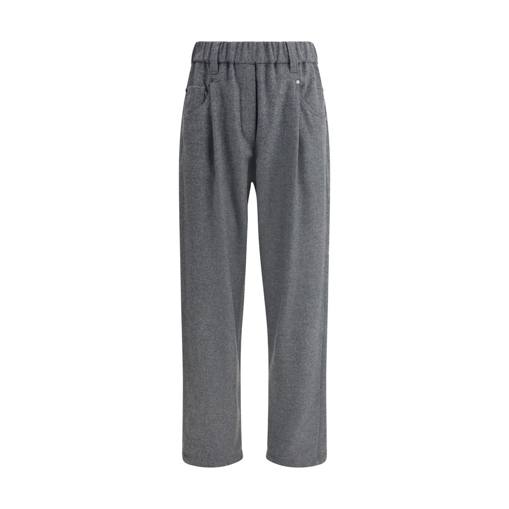 Gray Wool Casual Pants