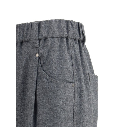 Gray Wool Casual Pants