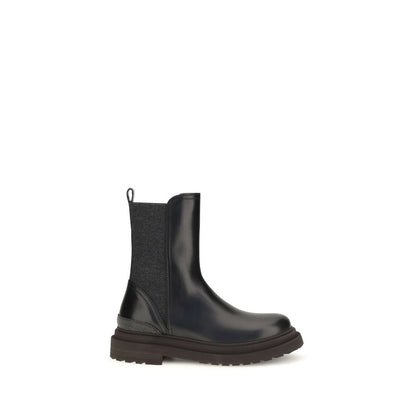 Black Calf Leather Bos Taurus Chelsea Boots