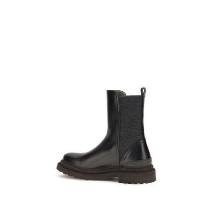 Black Calf Leather Bos Taurus Chelsea Boots