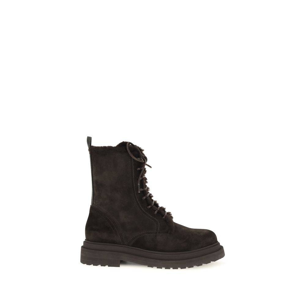 Black Calf Leather Bos Taurus Lace-Up Boots