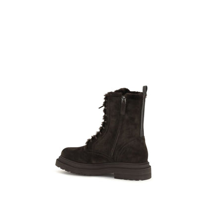 Black Calf Leather Bos Taurus Lace-Up Boots