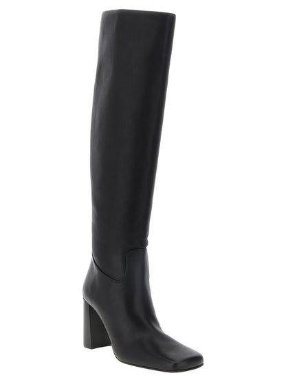 Black Calfskin Over The Knee