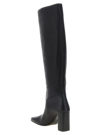 Black Calfskin Over The Knee