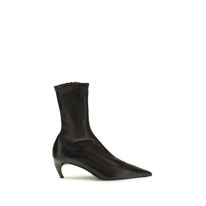 Black Calf Leather Bos Taurus Ankle Boots