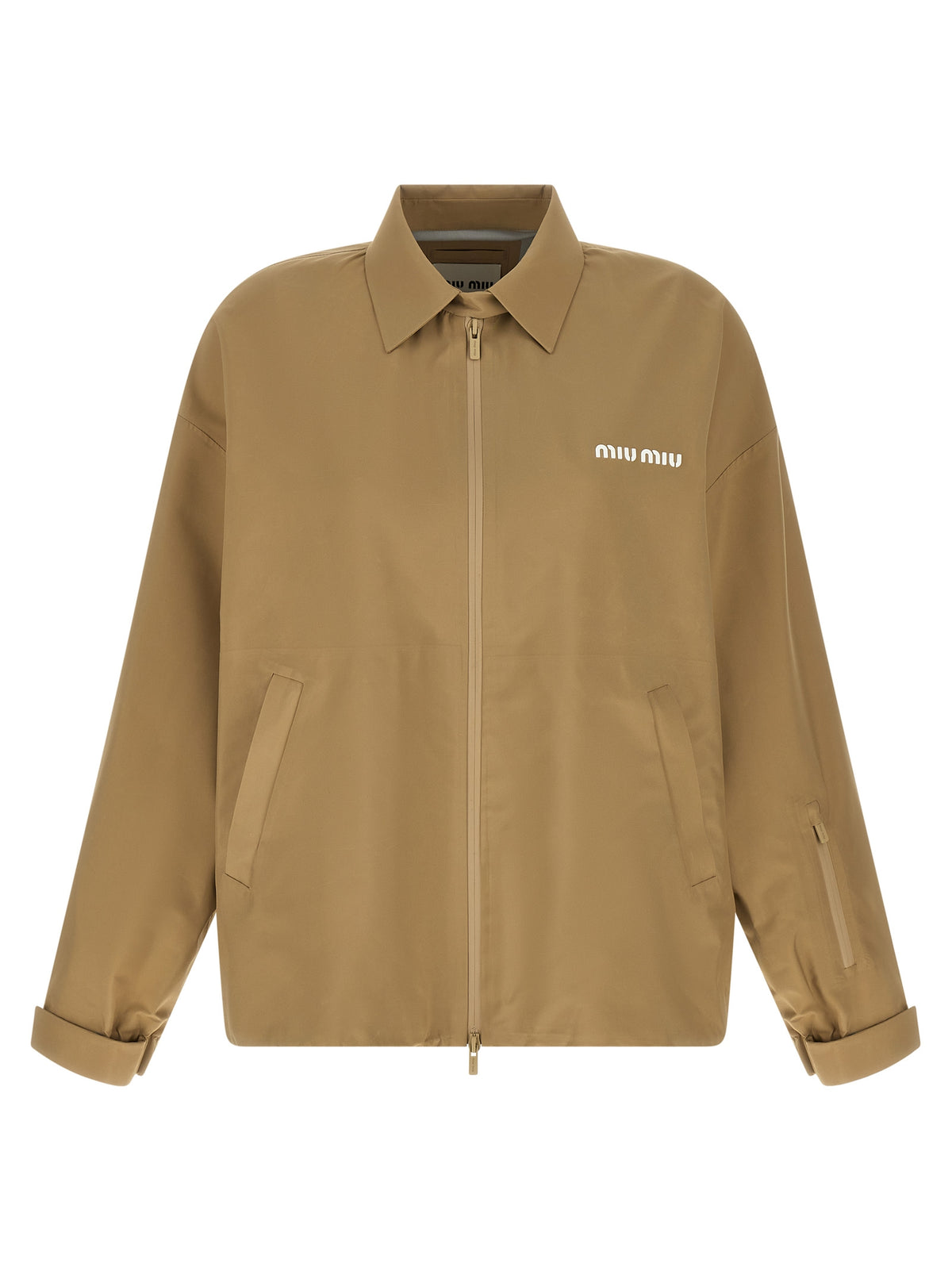Beige Recycled Polyester Shell Jacket