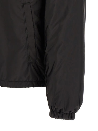 Black Recycled Polyamide Full-Length Jacket