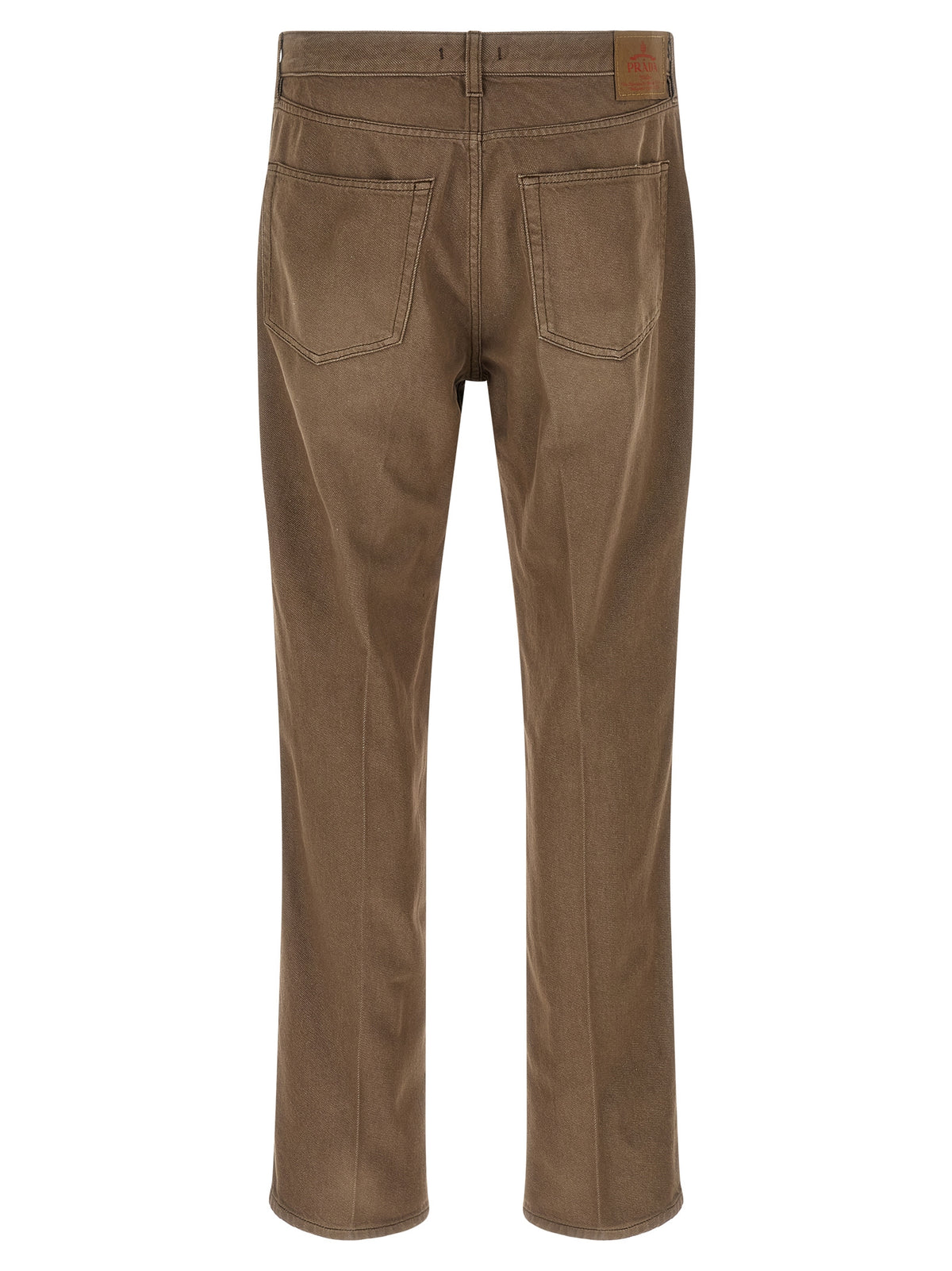Brown Cotton Casual Pants