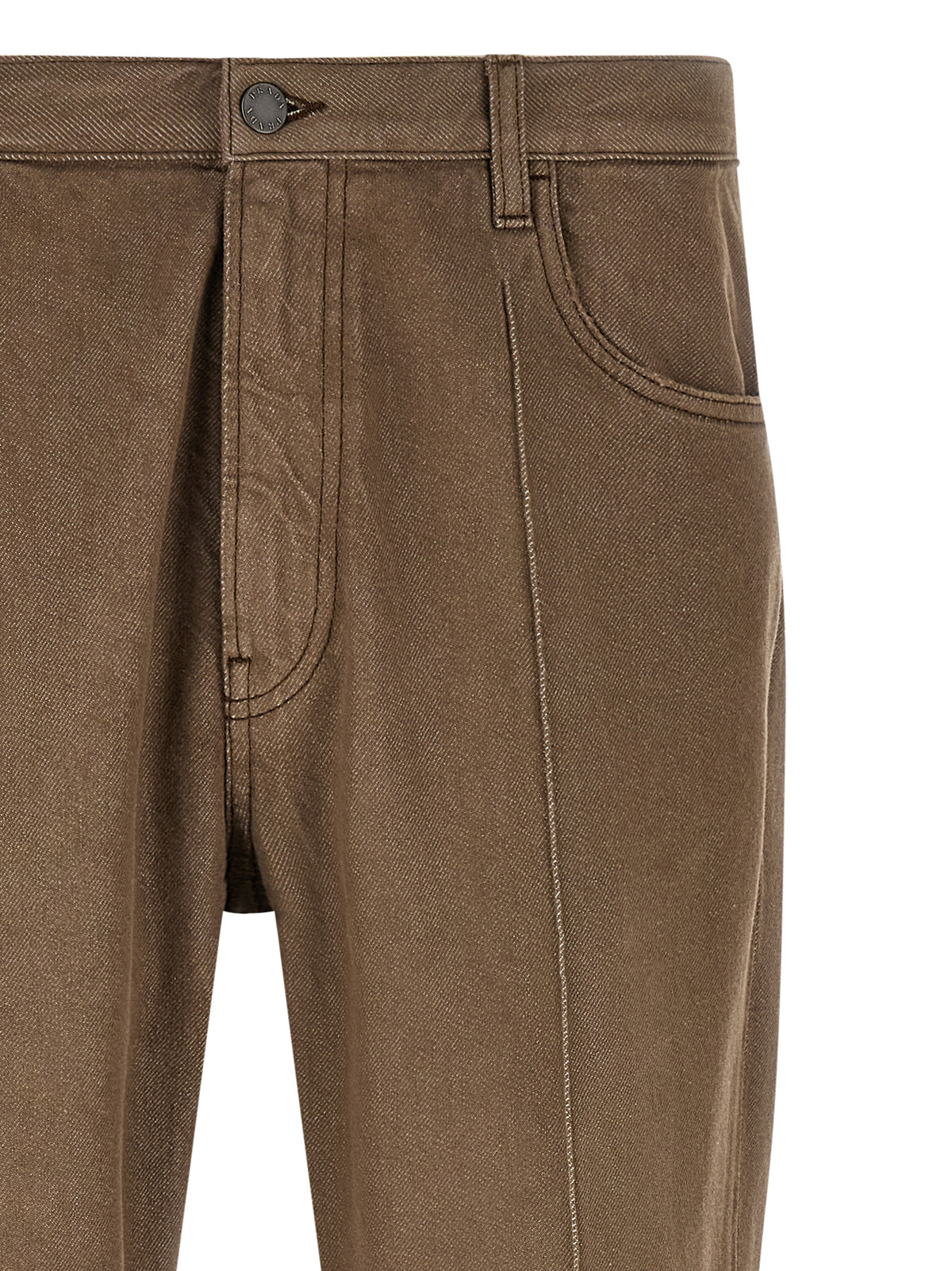 Brown Cotton Casual Pants