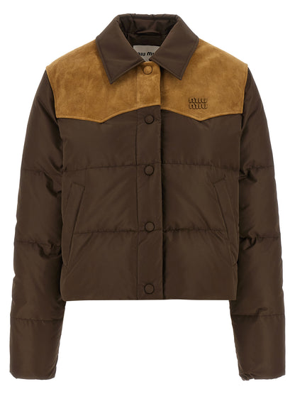 Brown Recycled Polyester Full-Length Jacket