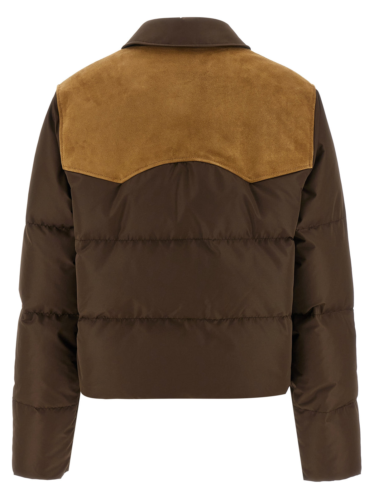 Brown Recycled Polyester Full-Length Jacket