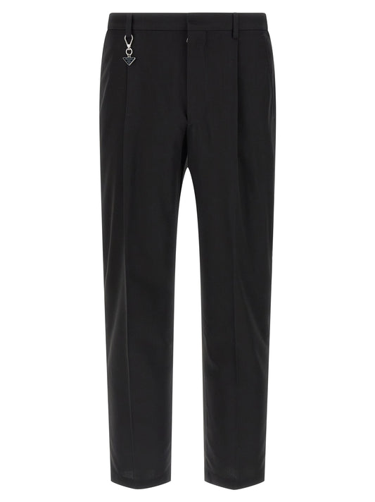 Black Cotton Casual Pants