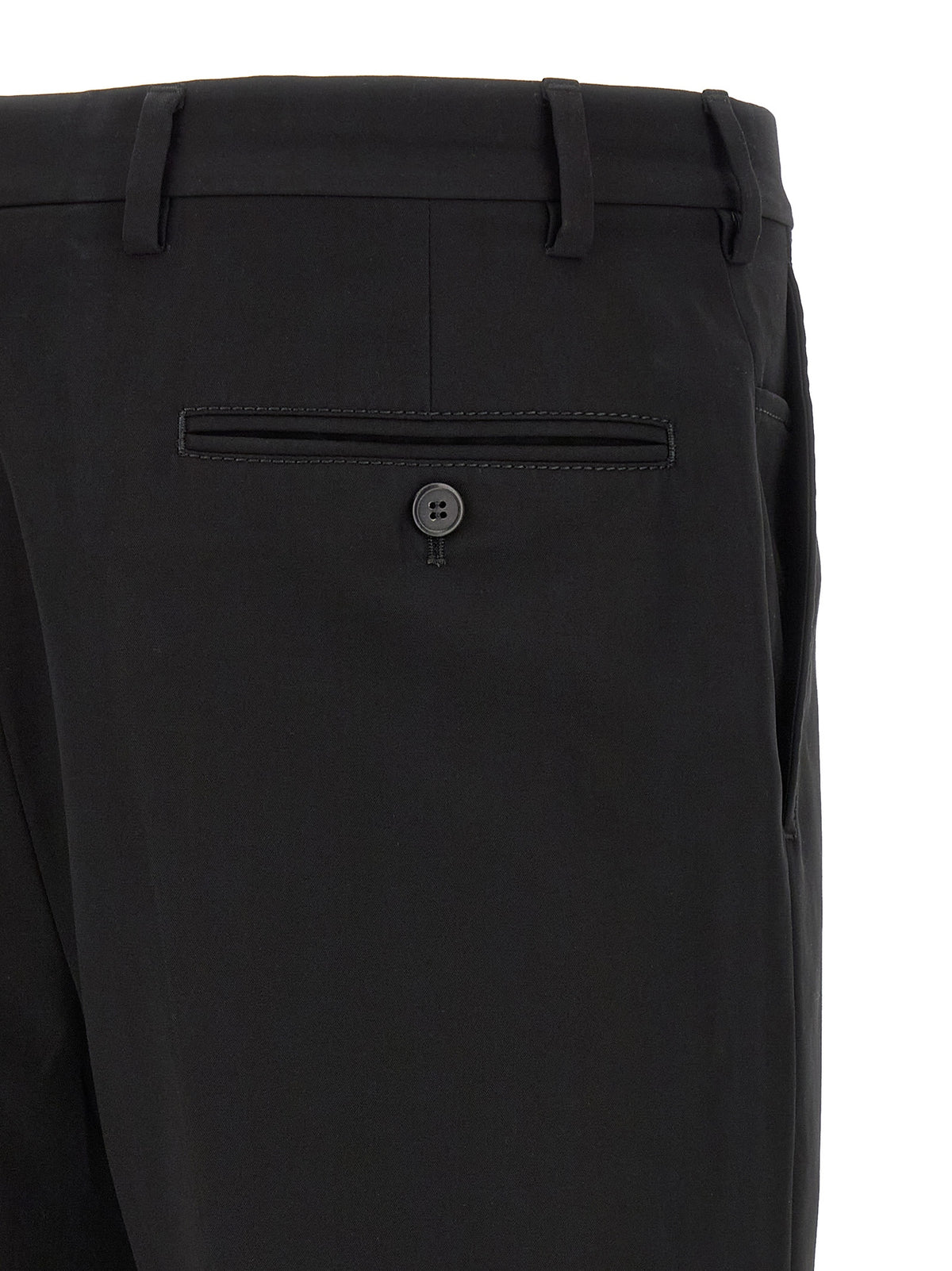 Black Cotton Casual Pants