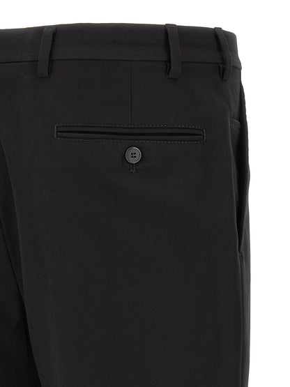 Black Cotton Casual Pants