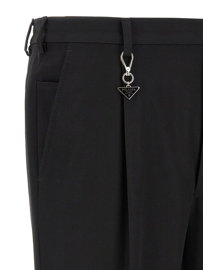 Black Cotton Casual Pants