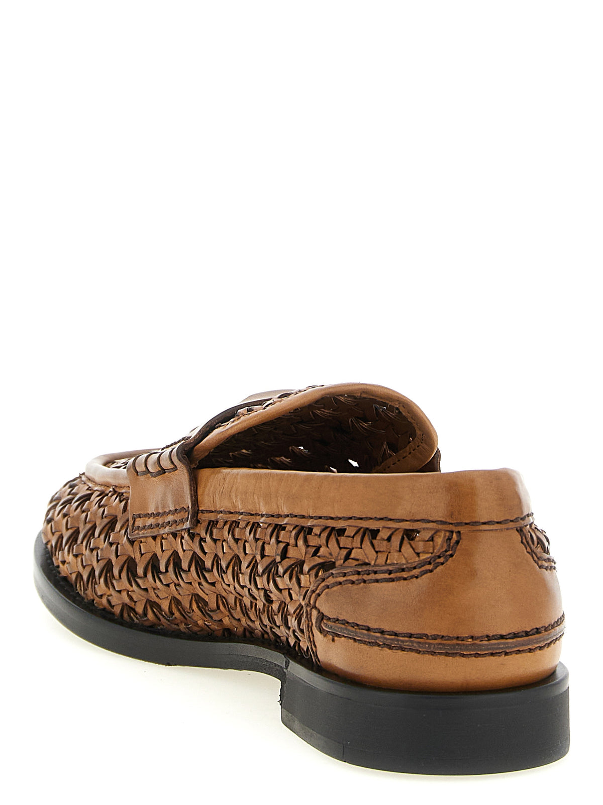 Brown Calfskin Slip-On Loafers
