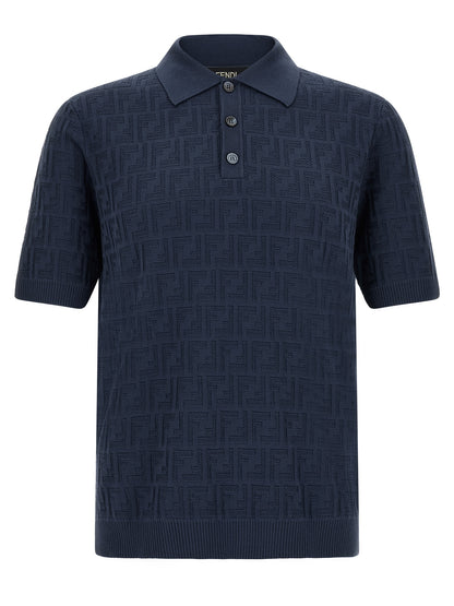Blue Cotton Polo Shirt