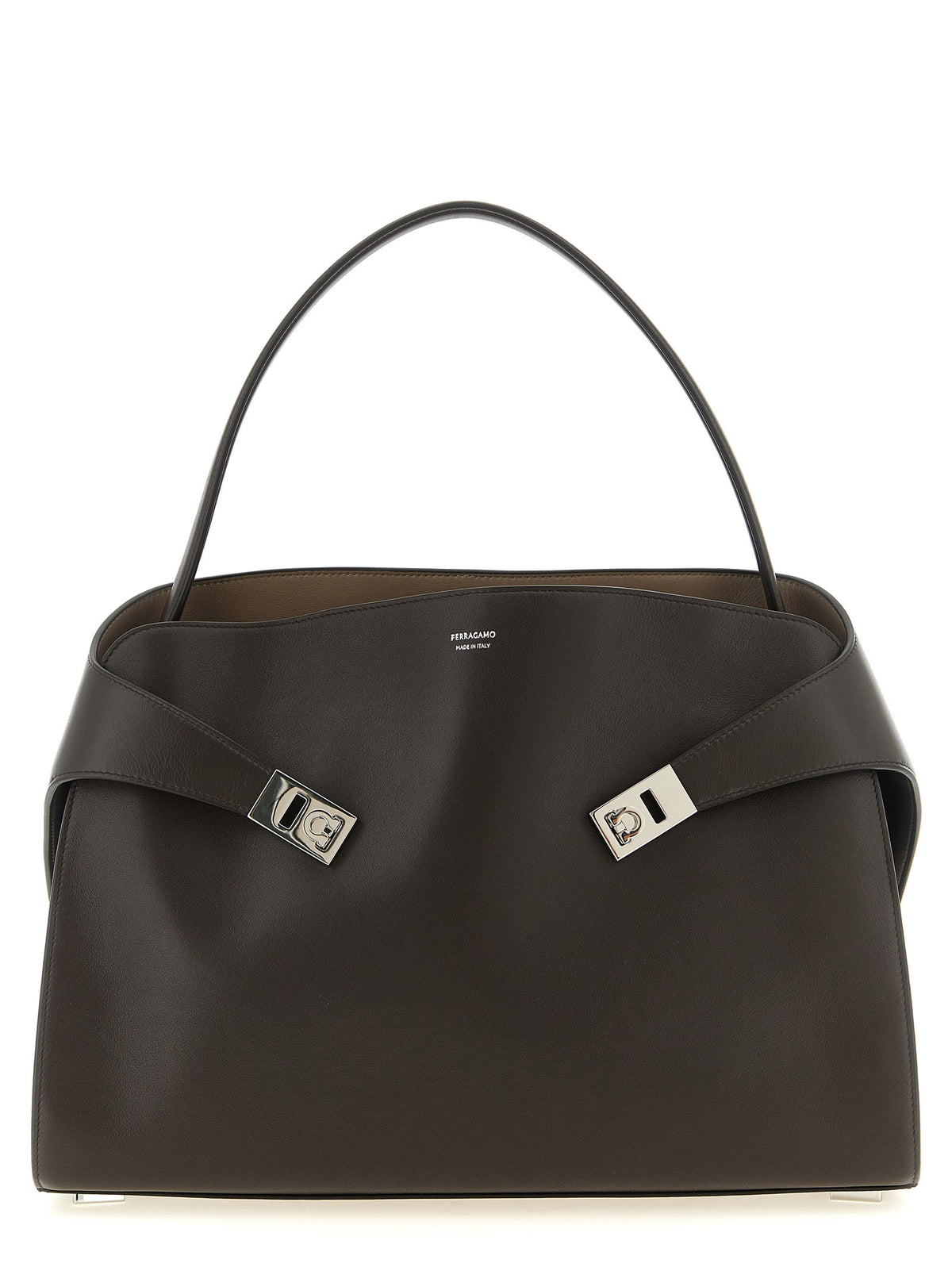 Brown Calfskin Shoulder Bag