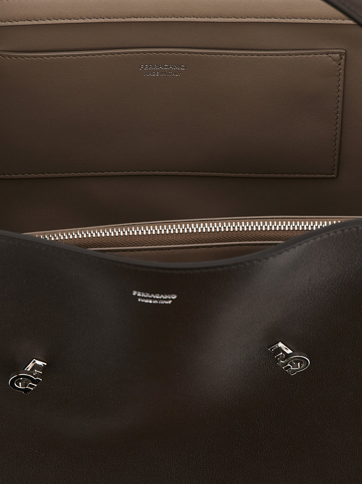 Brown Calfskin Shoulder Bag