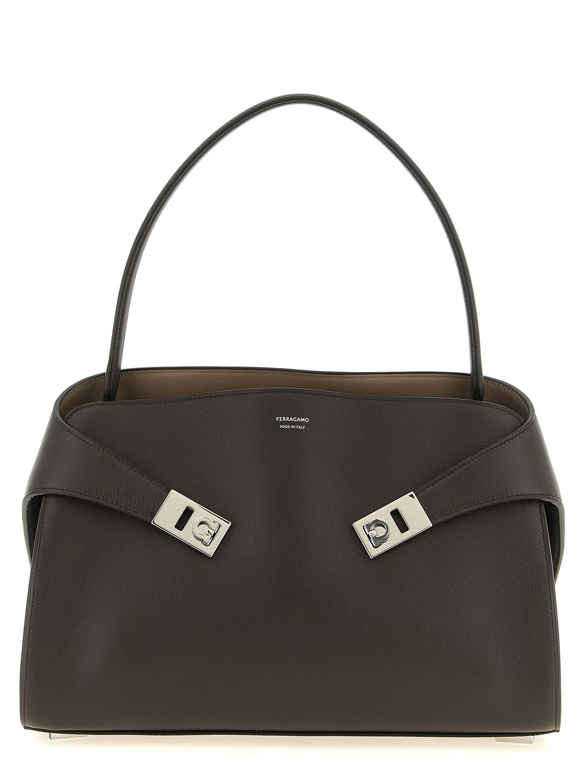 Brown Calfskin Shoulder Bag