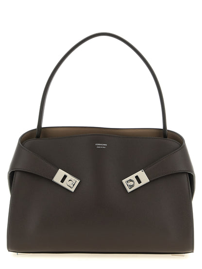 Brown Calfskin Shoulder Bag