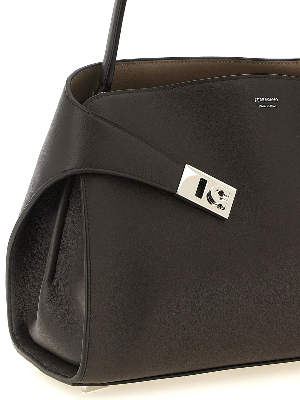 Brown Calfskin Shoulder Bag