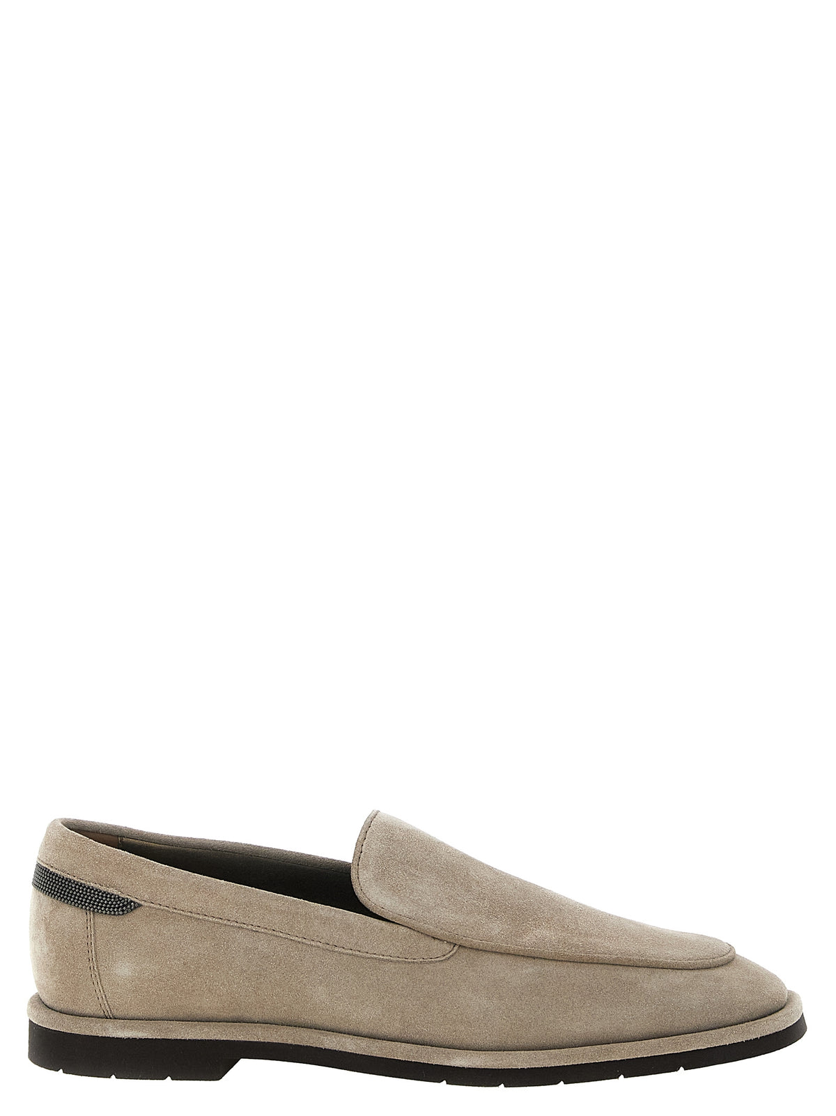 Beige Calfskin Slip-On Loafers