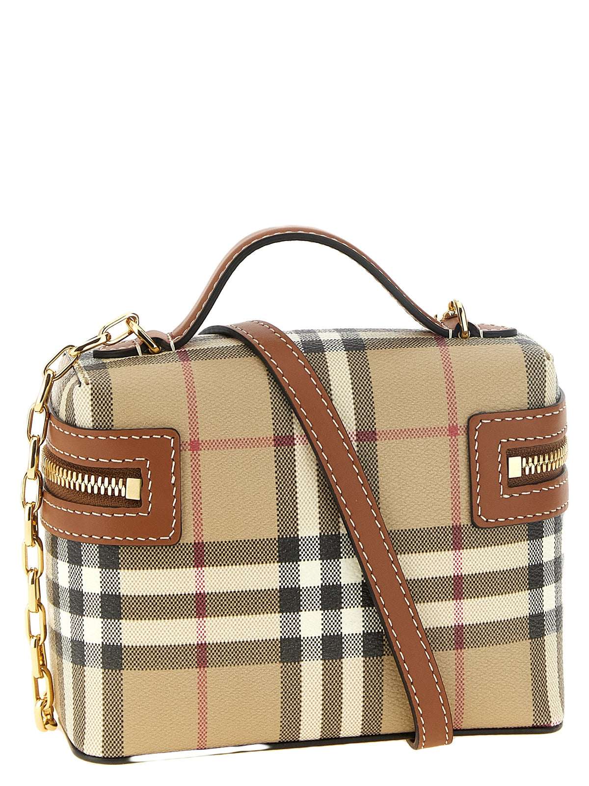 Beige Polyethylene Crossbody Bag