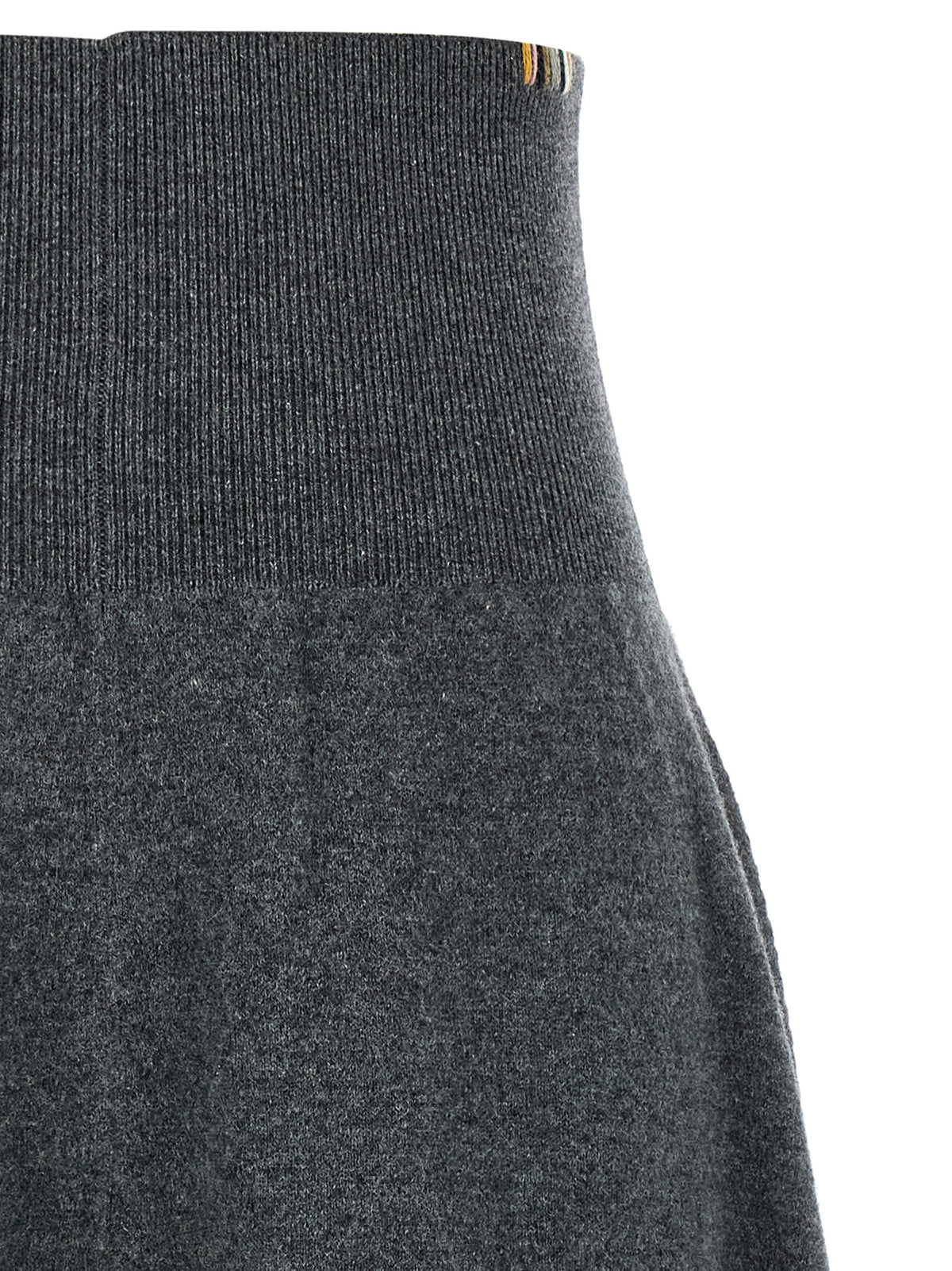 Gray Cashmere Midi Skirt