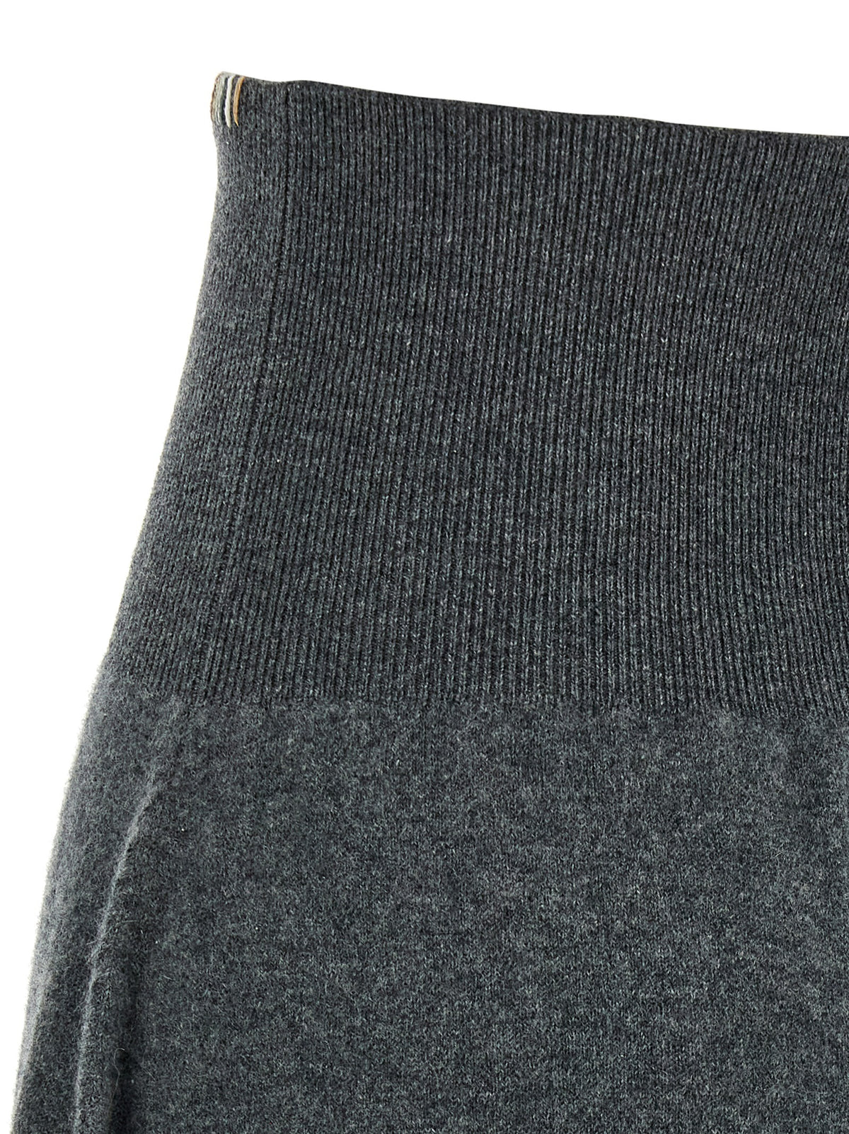 Gray Cashmere Midi Skirt