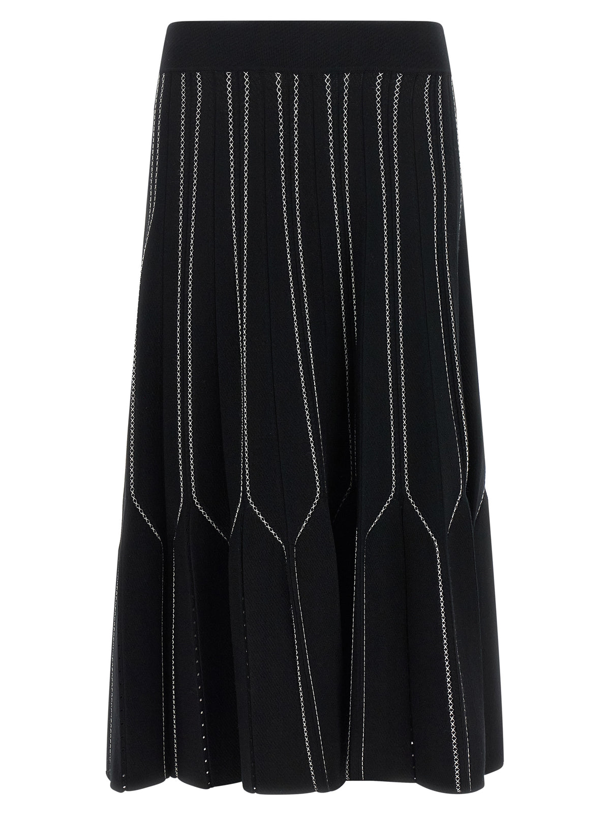 Black Viscose Midi Skirt
