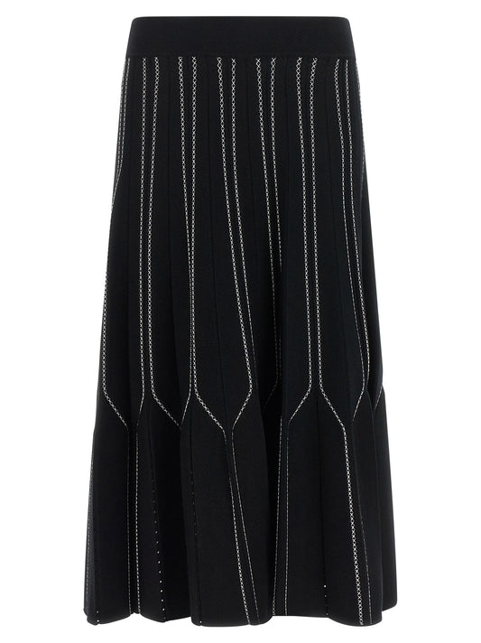 Black Viscose Midi Skirt