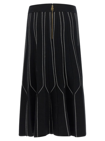 Black Viscose Midi Skirt
