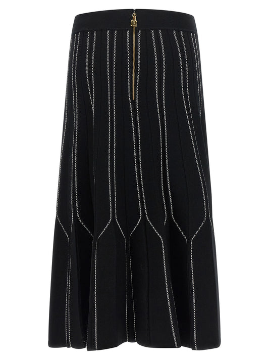 Black Viscose Midi Skirt