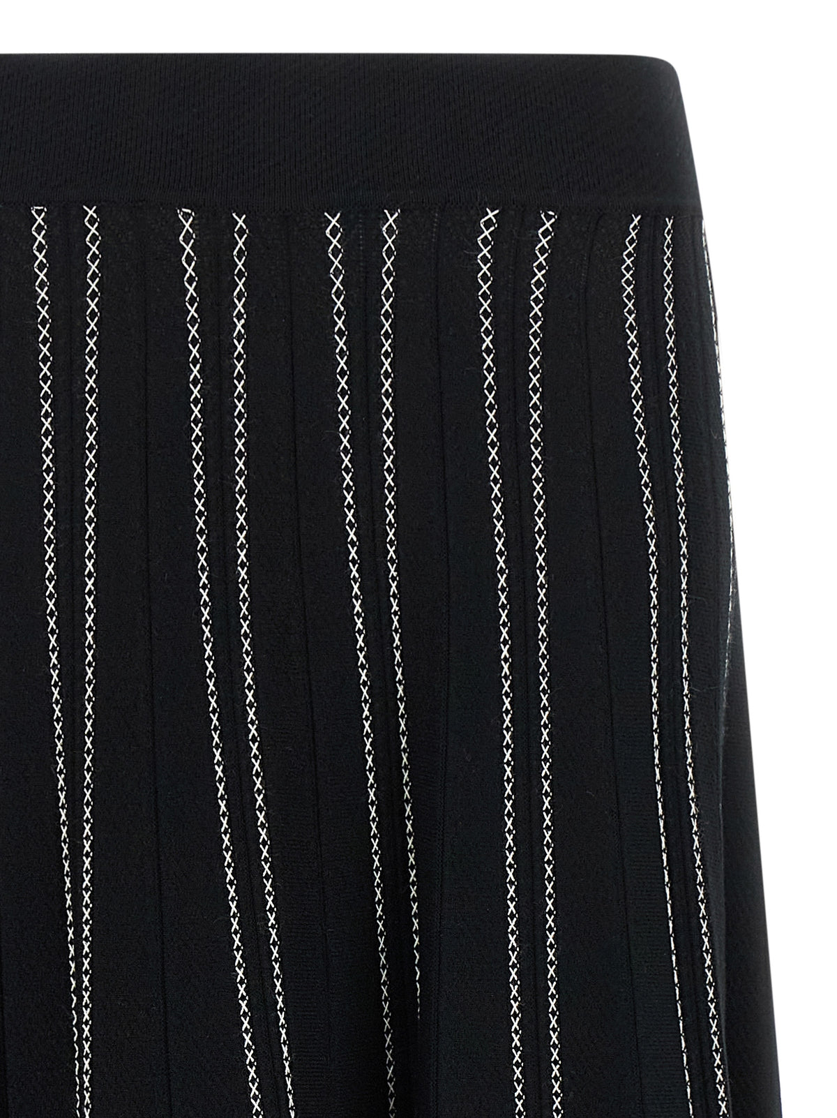 Black Viscose Midi Skirt