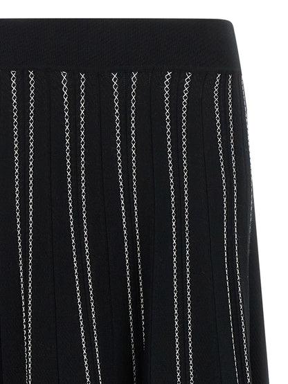 Black Viscose Midi Skirt