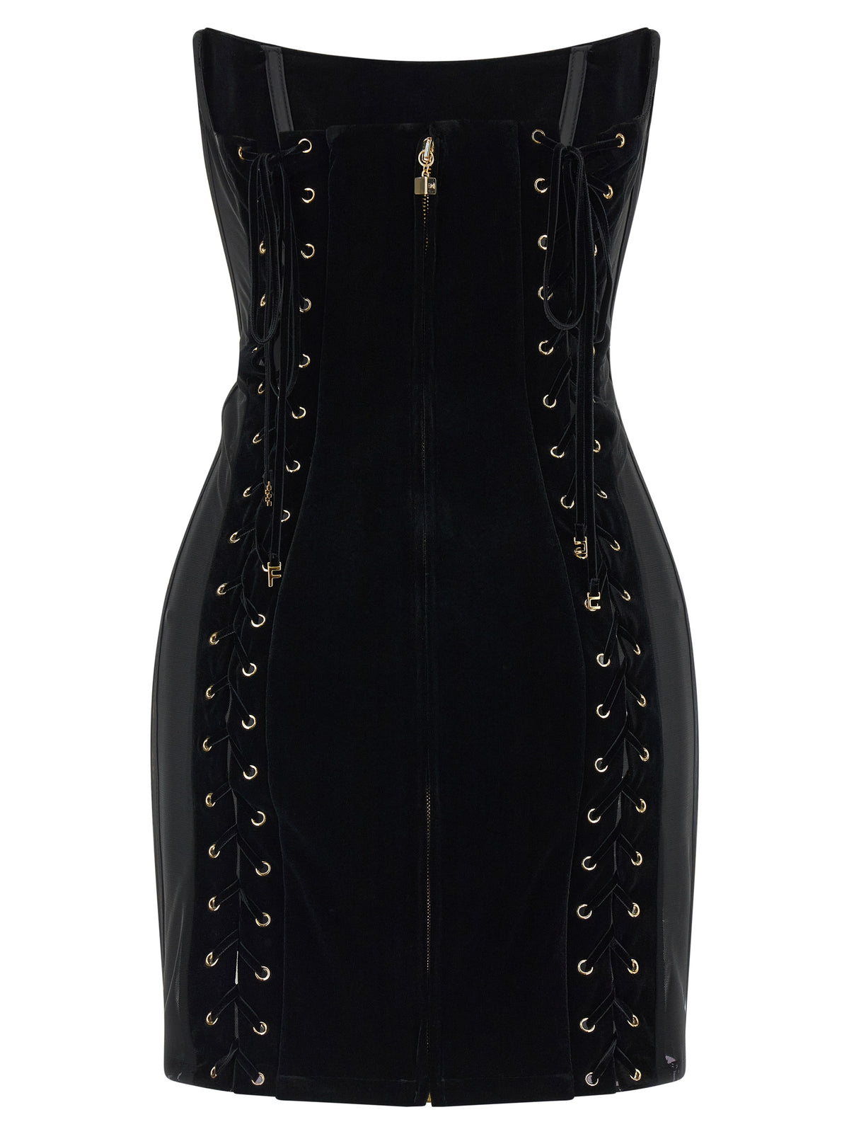 Black Polyester Short Dress