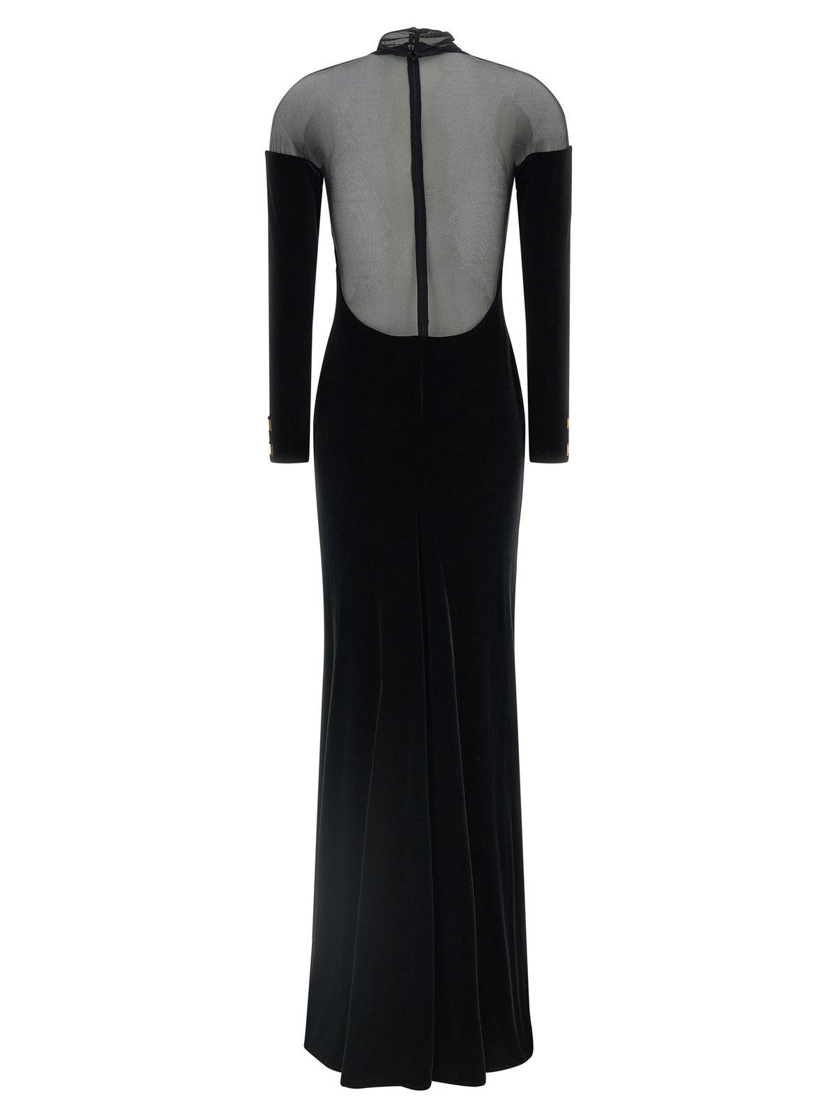 Black Polyester Long Dress