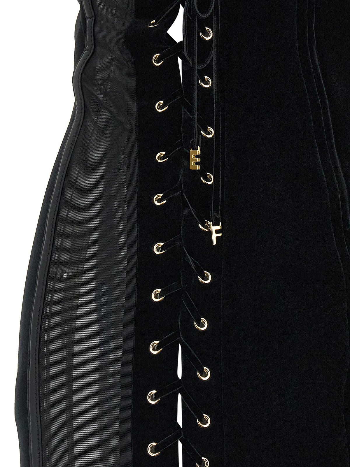 Black Polyester Short Dress