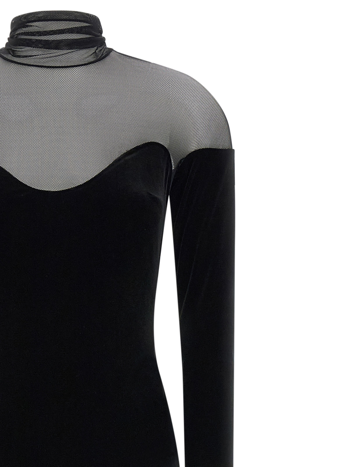 Black Polyester Long Dress