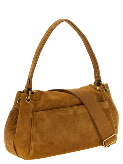 Beige Calfskin Shoulder Bag
