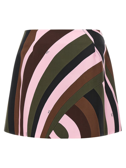 Multicolor Silk Long Skirt