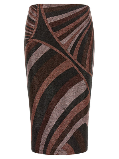 Bordeaux Polyamide Midi Skirt
