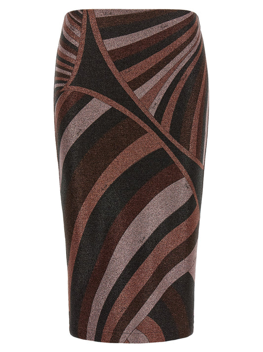 Bordeaux Polyamide Midi Skirt
