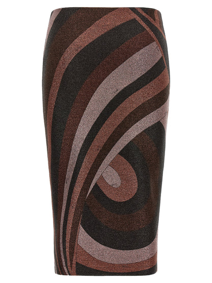 Bordeaux Polyamide Midi Skirt